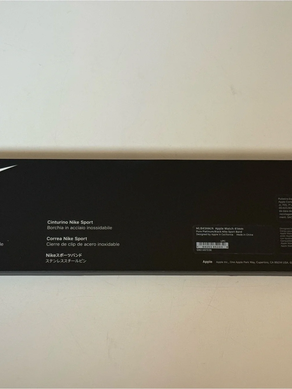Apple Watch Nike Sport Band 41mm Pure Platinum/Black